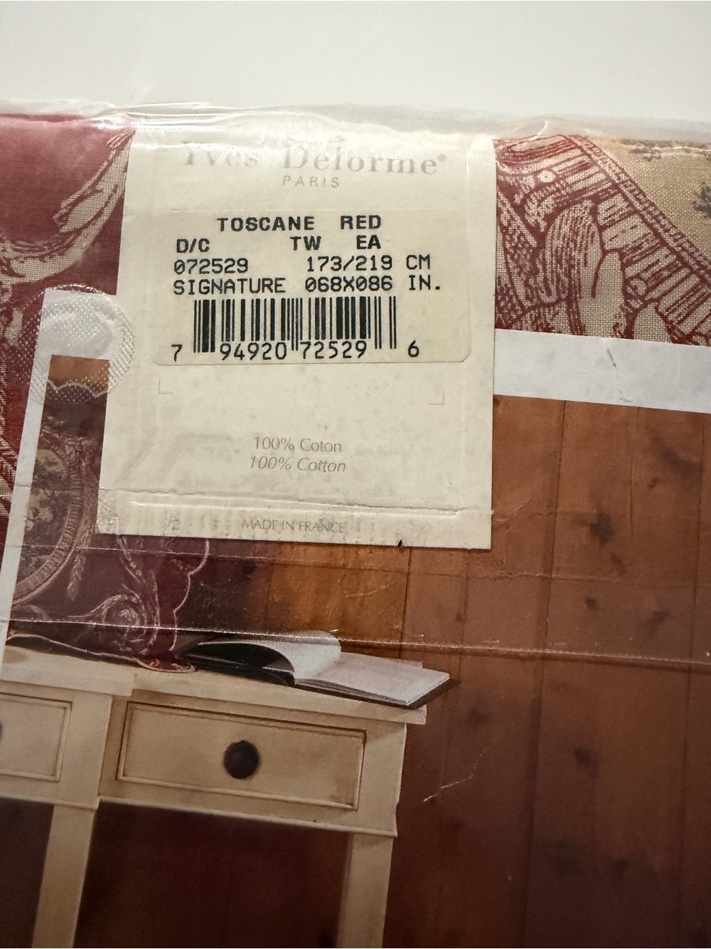 Yves Delorme Toscana Red Home Bedding Twin Duvet Cover Set - Picture 2 of 3
